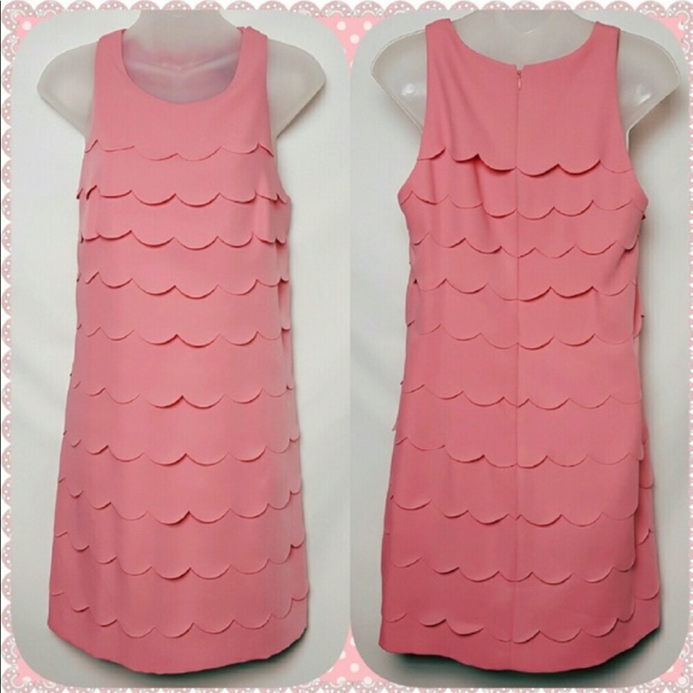 White House black market scallop shift dress